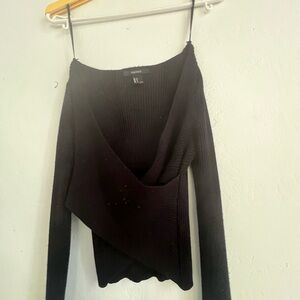 Long sleeve black forever 21 crop sweater